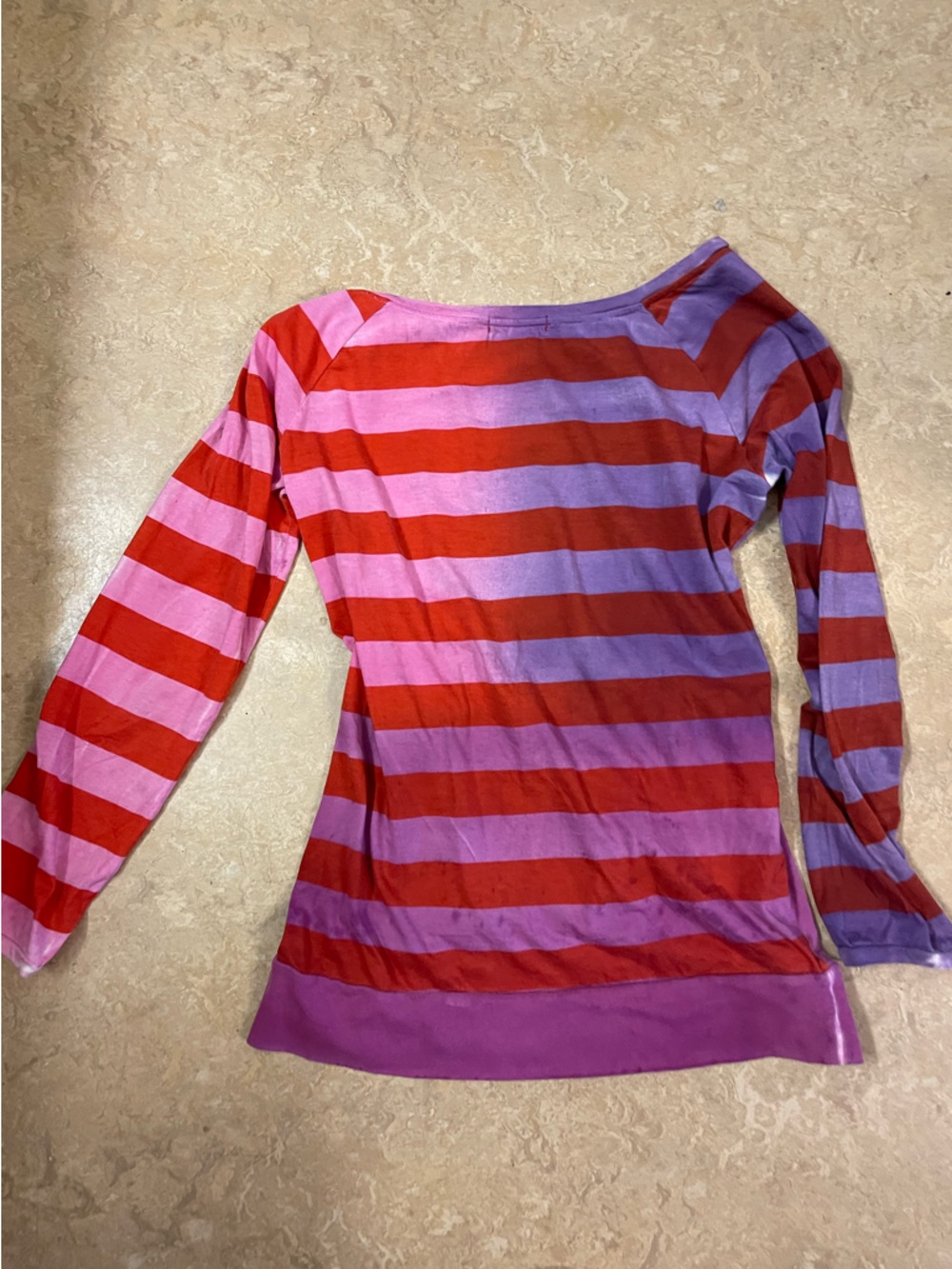 Custo Barcelona Purple and Pink Ombre Top with Black Accent - Picture 6 of 8